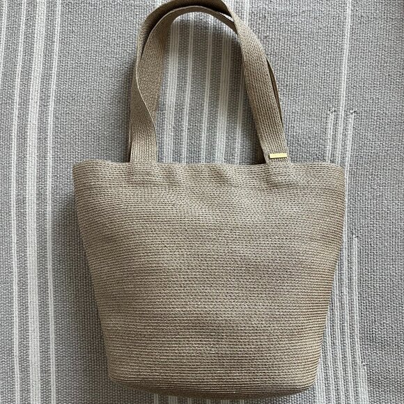 Eric Javits Natural Woven Straw Tote Bag - Picture 1 of 6
